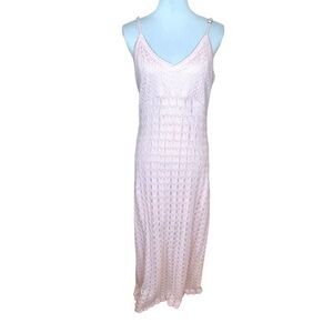 Hollister Crochet Style Midi Dress Baby Pink Size XL